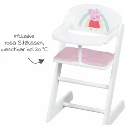 Puppenhochstuhl mit Essbrett - Peppa Pig - Weiß