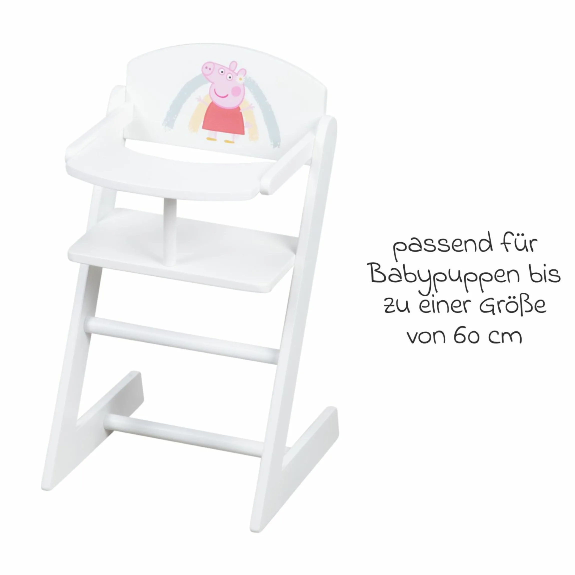 Puppenhochstuhl mit Essbrett - Peppa Pig - Weiß