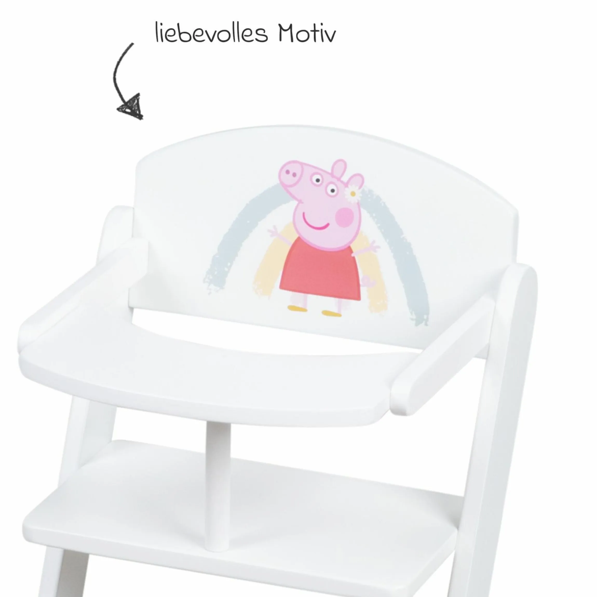Puppenhochstuhl mit Essbrett - Peppa Pig - Weiß