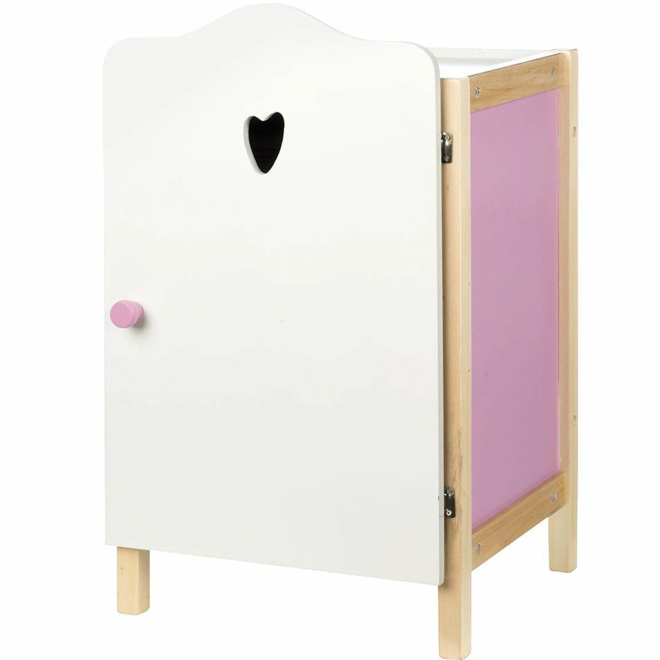 Puppen-Kleiderschrank Scarlett - Weiß Rosa