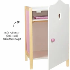 Puppen-Kleiderschrank Scarlett - Weiß Rosa