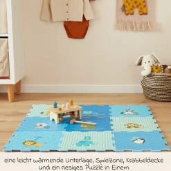 Puzzlematte 18-tlg. - Tiere - Blau