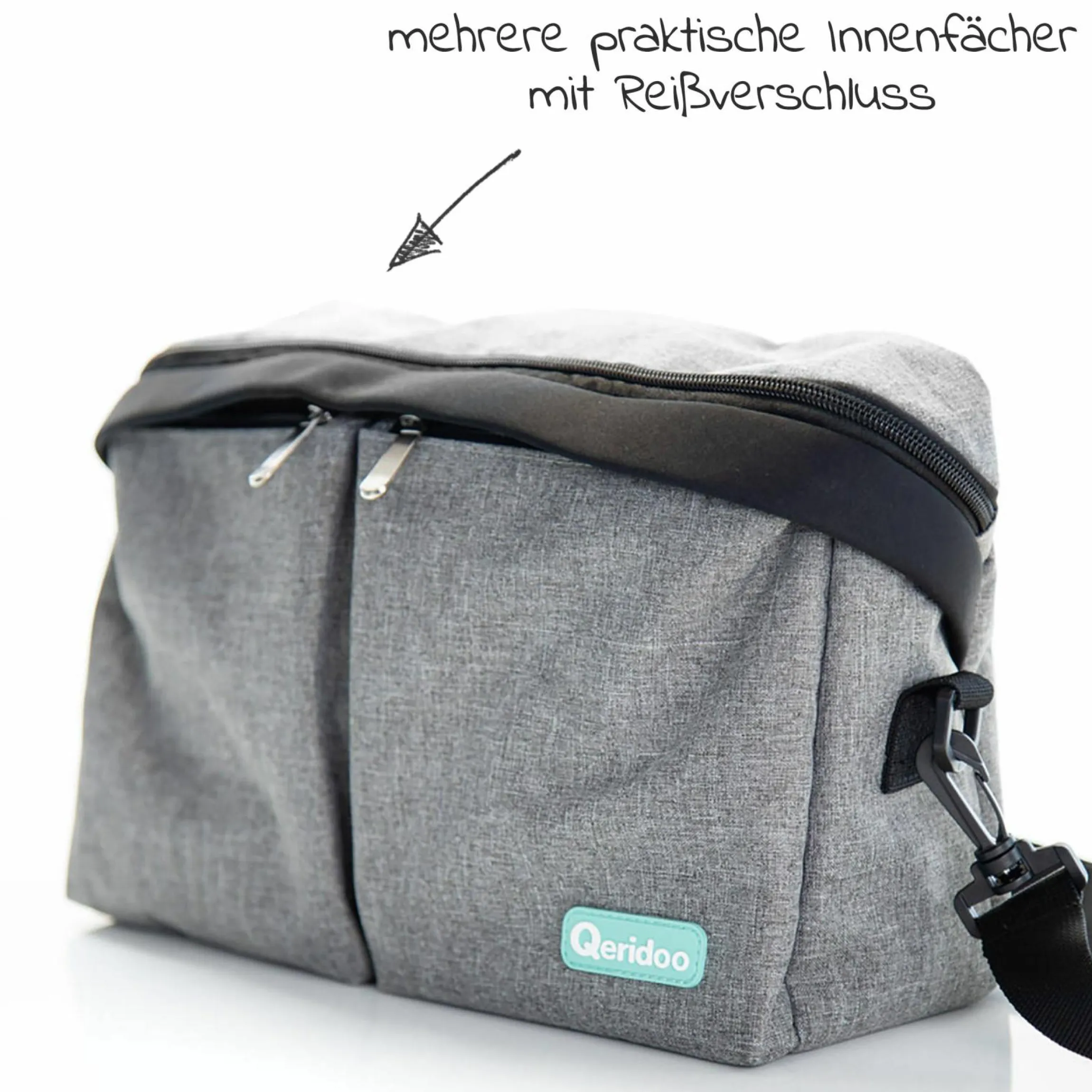 Qeridoo Tasche Organizer für den Schiebergriff - Grau
