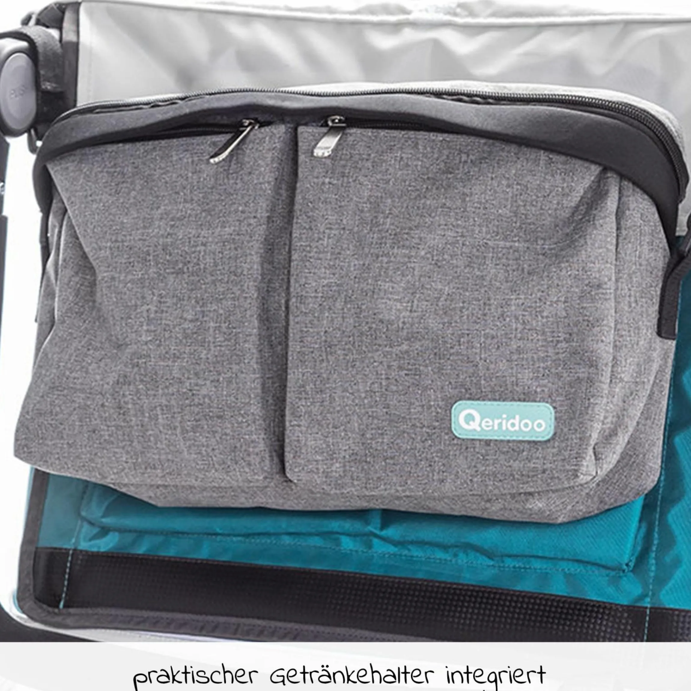 Qeridoo Tasche Organizer für den Schiebergriff - Grau