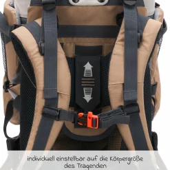 Rückentrage Adventure für Baby & Kleinkind bis 20 kg mit Sonnendach & Rucksack - Desert Beige