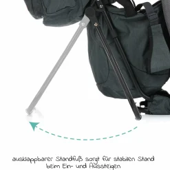 Rückentrage Adventure für Baby & Kleinkind bis 20 kg mit Sonnendach & Rucksack - Grau