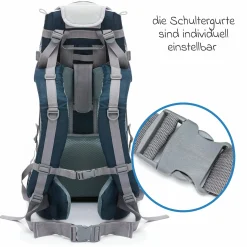 Rückentrage für Baby und Kleinkind mit Sonnenschutz und Zubehör - Blau