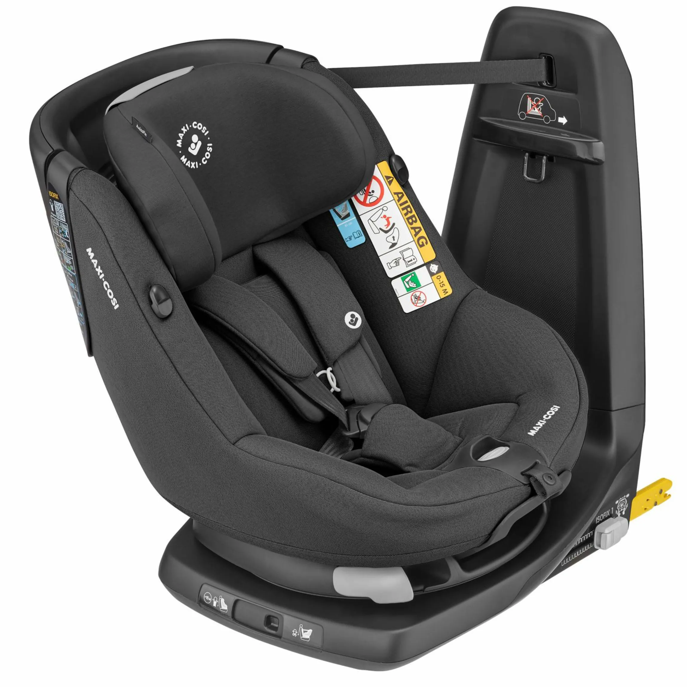 Reboarder-Kindersitz AxissFix i-Size 360° drehbar 4 Monate-4 Jahre (61-105cm) Isofix-Basis - Authentic Graphite - Kollektion 2025