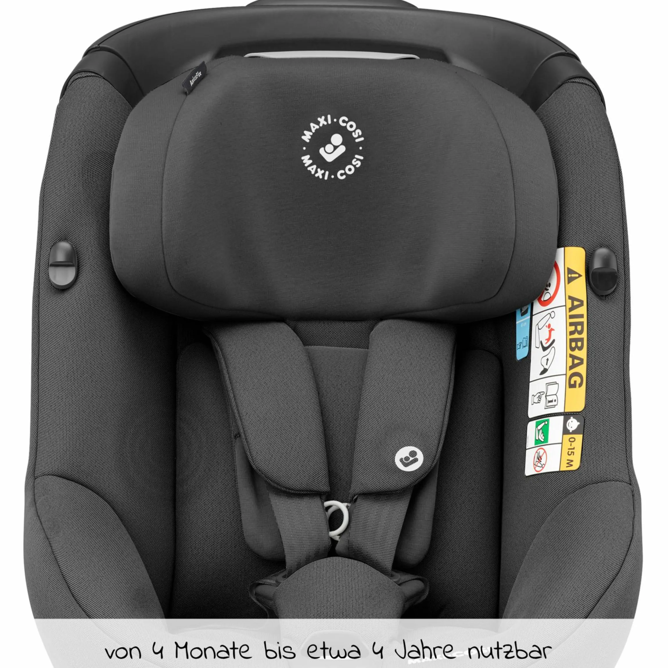 Reboarder-Kindersitz AxissFix i-Size 360° drehbar 4 Monate-4 Jahre (61-105cm) Isofix-Basis - Authentic Graphite - Kollektion 2025