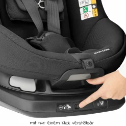 Reboarder-Kindersitz AxissFix i-Size 360° drehbar 4 Monate-4 Jahre (61-105cm) Isofix-Basis - Authentic Graphite - Kollektion 2025