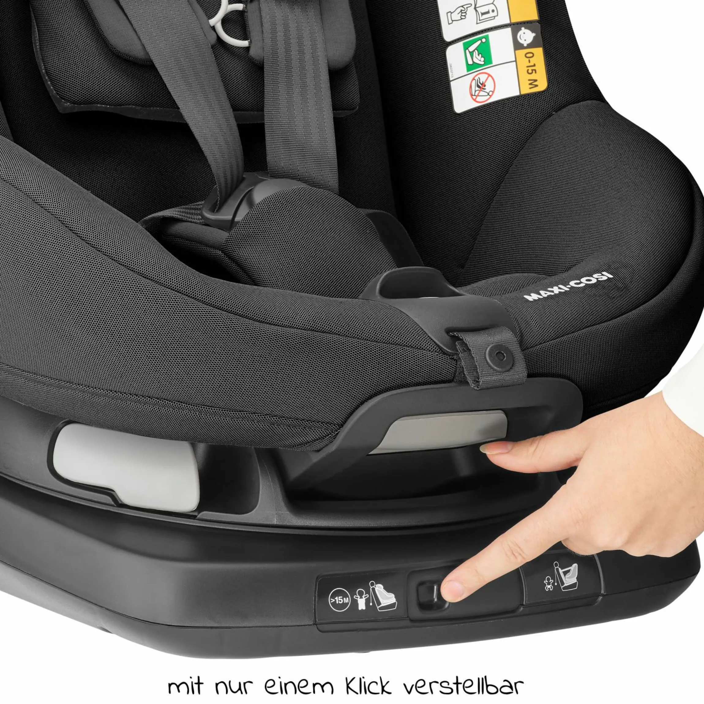 Reboarder-Kindersitz AxissFix i-Size 360° drehbar 4 Monate-4 Jahre (61-105cm) Isofix-Basis - Authentic Graphite - Kollektion 2025