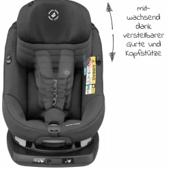 Reboarder-Kindersitz AxissFix i-Size 360° drehbar 4 Monate-4 Jahre (61-105cm) Isofix-Basis - Authentic Graphite - Kollektion 2025