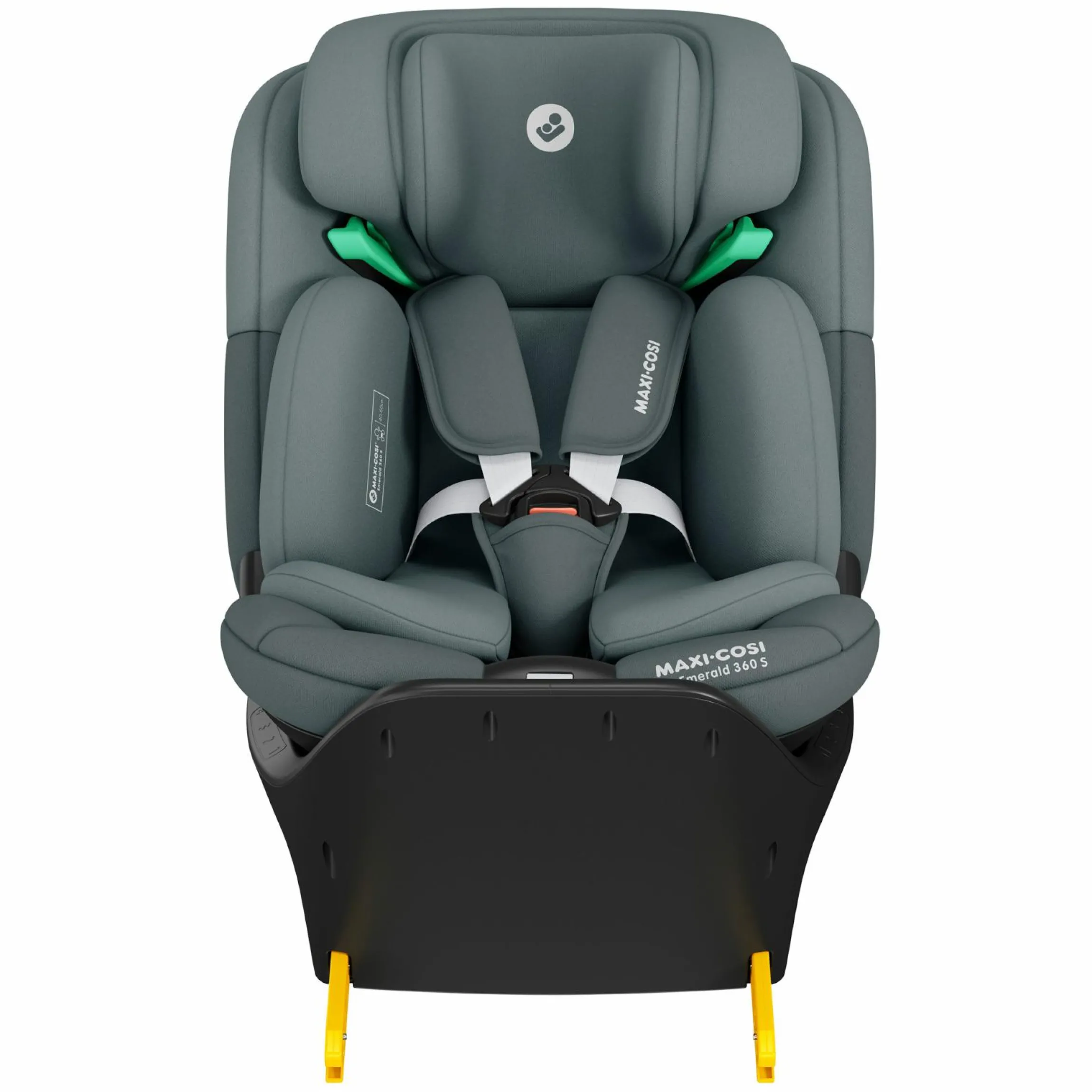 Reboarder-Kindersitz Emerald 360 S i-Size drehbar ab Geburt - 12 Jahre (40 cm - 150 cm) mit G-Cell Seitenaufpralltechnologie & Isofix-Base - Tonal Graphite - Kollektion 2025