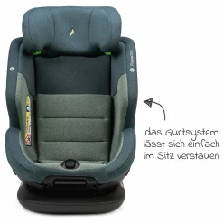 Reboarder-Kindersitz Flame 360 i-Size drehbar ab Geburt - 12 Jahre (40 cm - 150 cm) inkl. Isofix-Basis - Universe Green