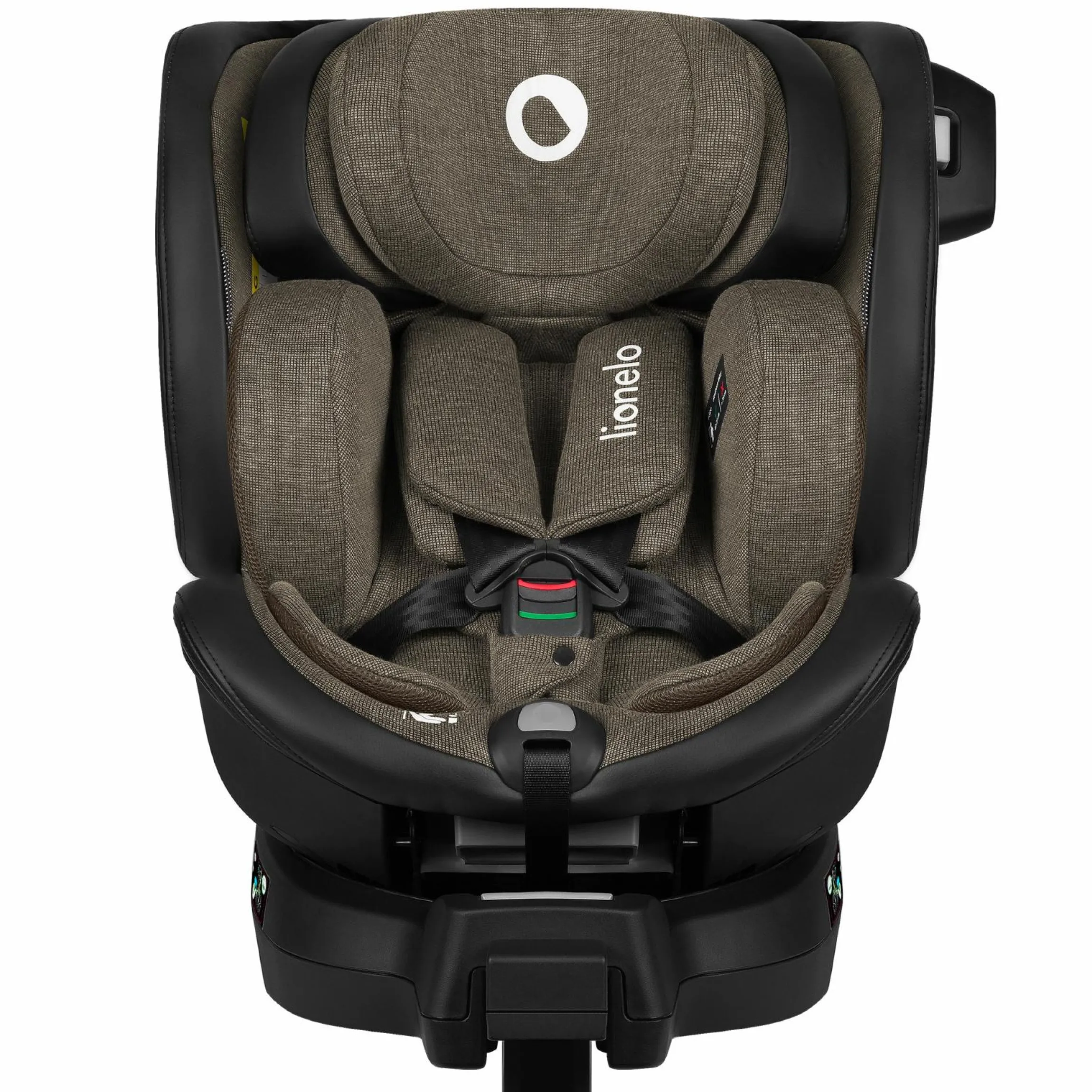 Reboarder-Kindersitz Harmony i-Size drehbar ab Geburt - 12 Jahre (40 cm - 150 cm) mit Sitzverleinerer inkl. Isofix-Basis - Green Olive Leather