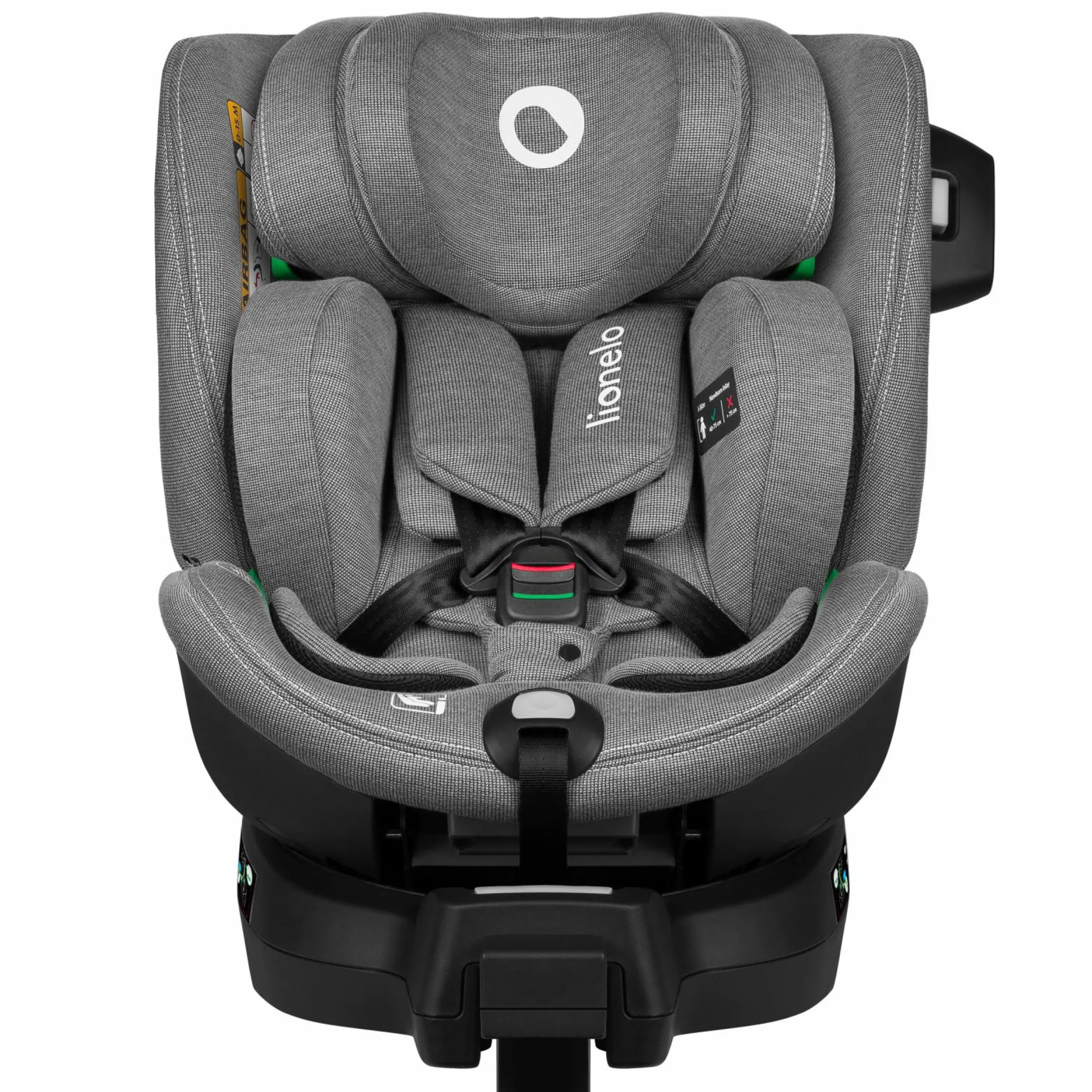 Reboarder-Kindersitz Harmony i-Size drehbar ab Geburt - 12 Jahre (40 cm - 150 cm) mit Sitzverleinerer inkl. Isofix-Basis - Grey Concrete Bamboo