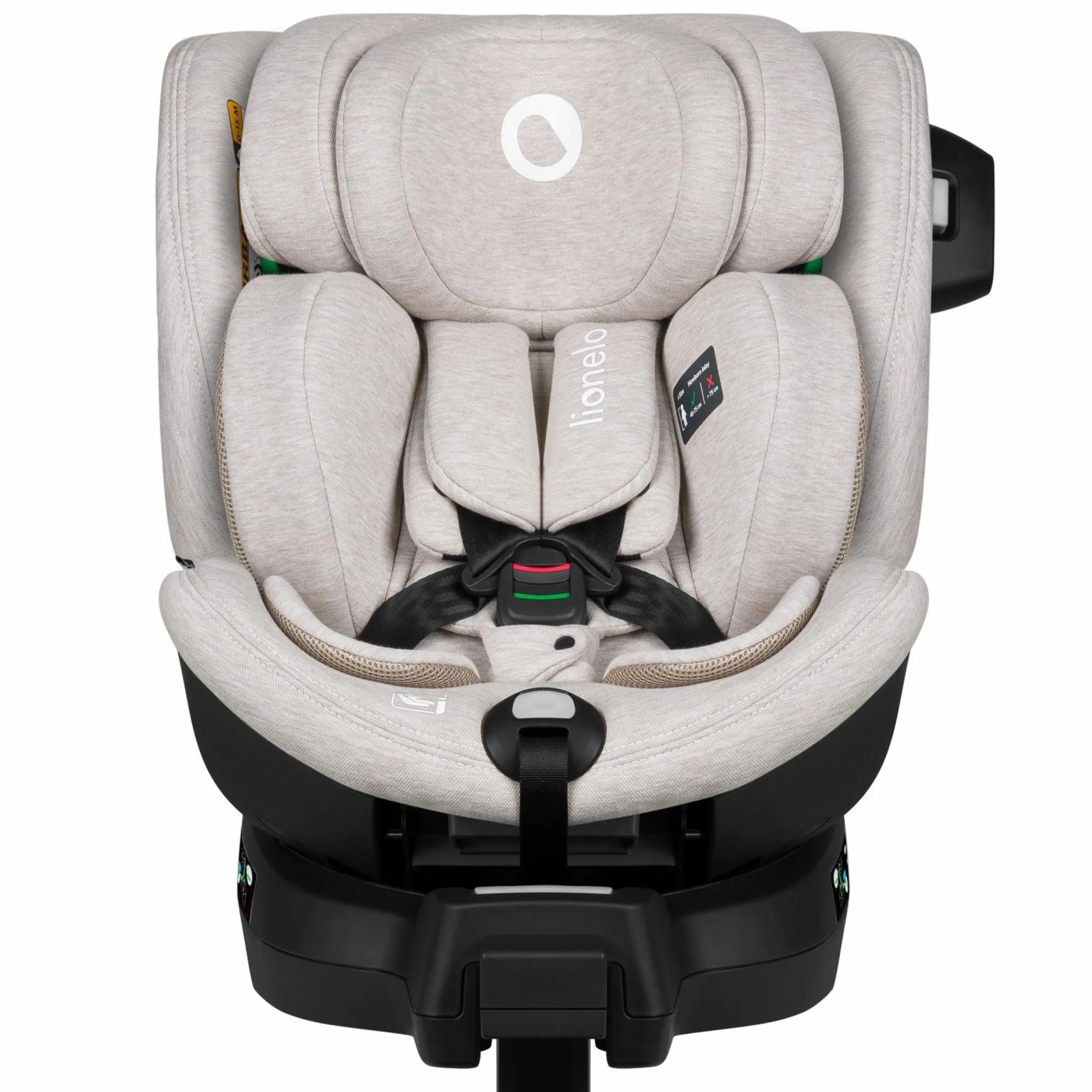 Reboarder-Kindersitz Harmony i-Size drehbar ab Geburt - 12 Jahre (40 cm - 150 cm) mit Sitzverleinerer inkl. Isofix-Basis - Beige Sand Bamboo