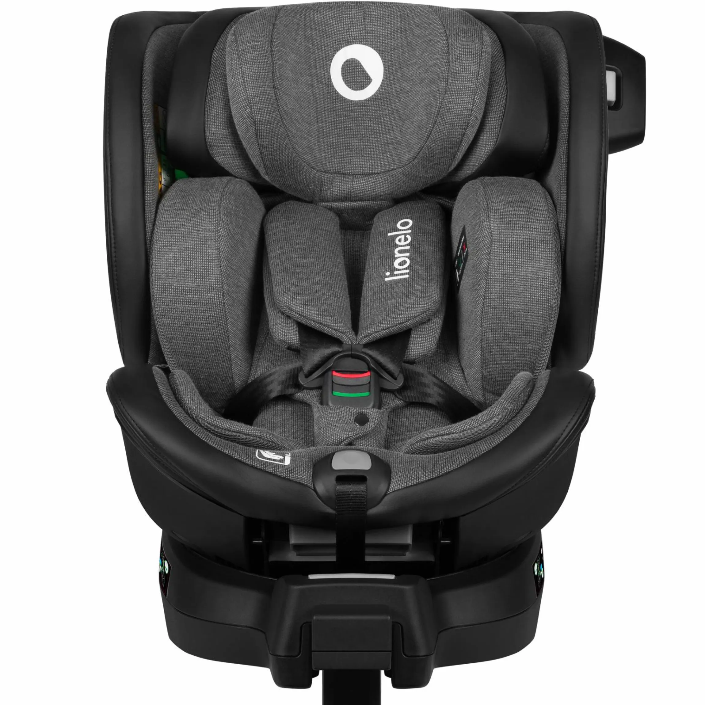 Reboarder-Kindersitz Harmony i-Size drehbar ab Geburt - 12 Jahre (40 cm - 150 cm) mit Sitzverleinerer inkl. Isofix-Basis - Grey Graphite Leather