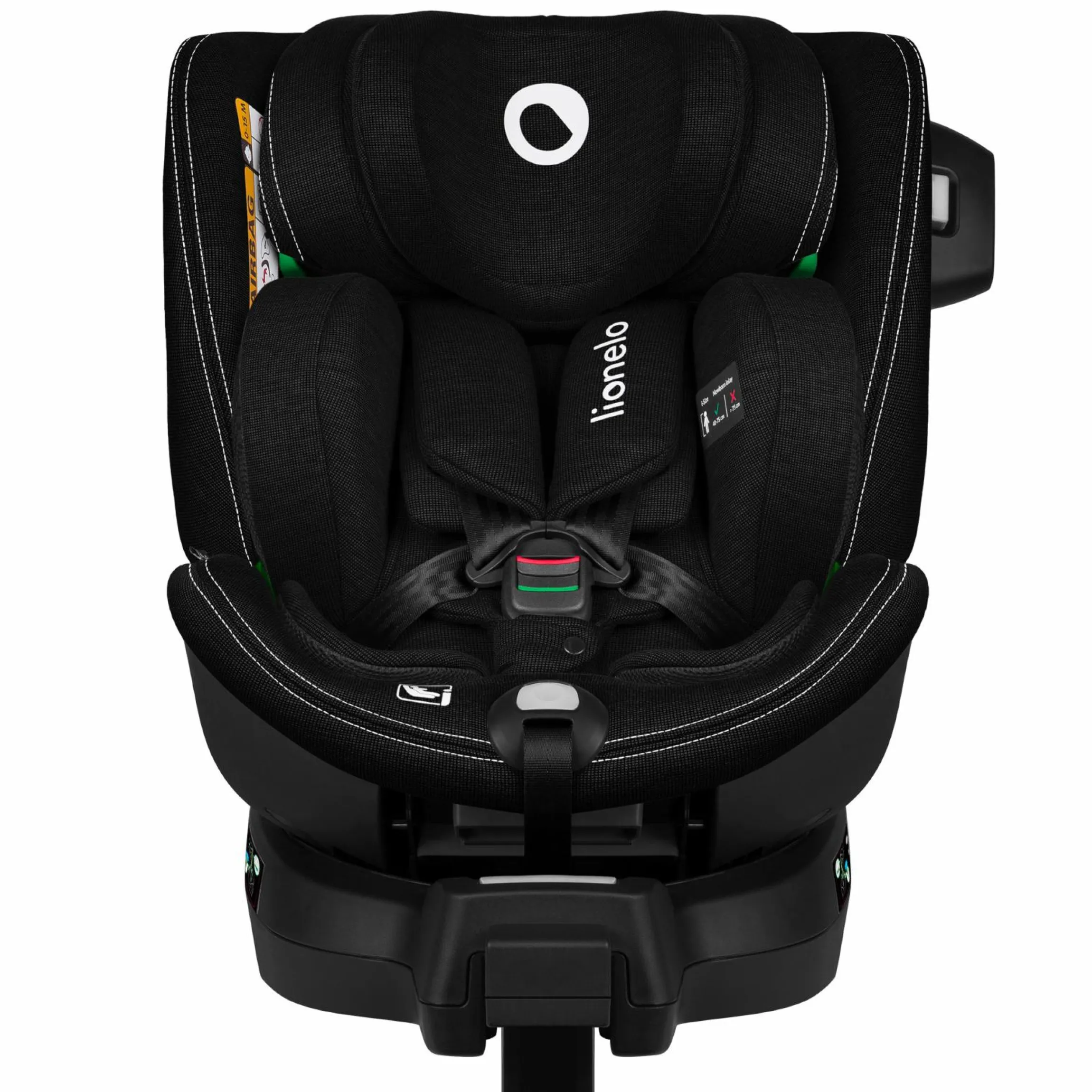 Reboarder-Kindersitz Harmony i-Size drehbar ab Geburt - 12 Jahre (40 cm - 150 cm) mit Sitzverleinerer inkl. Isofix-Basis - Black Carbon Bamboo