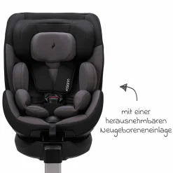 Reboarder-Kindersitz Hero 360 SL ab Geburt - 4 Jahre (40 cm -105 cm) drehbar inkl. Isofix-Basis - Twill Black - Kollektion 2025