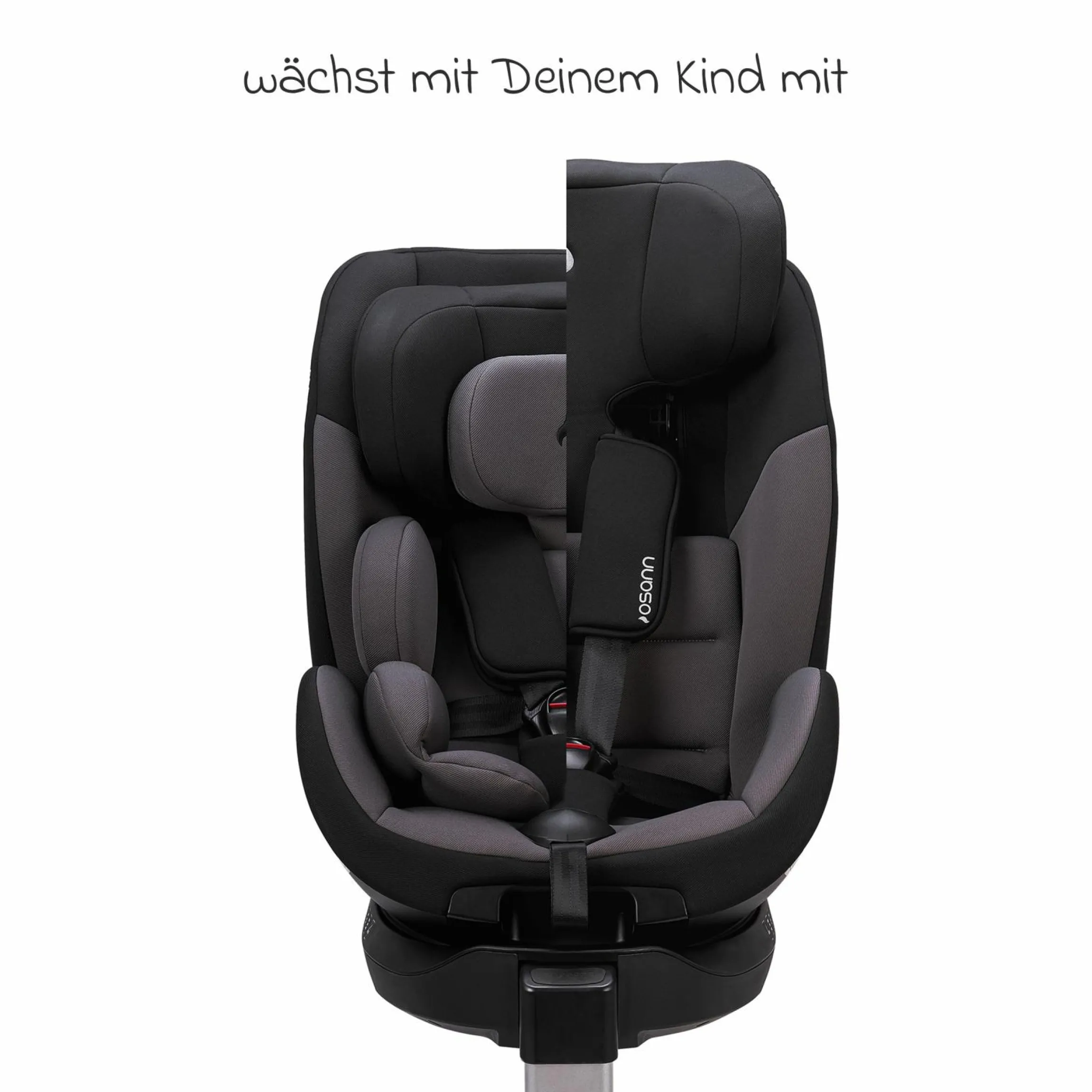 Reboarder-Kindersitz Hero 360 SL ab Geburt - 4 Jahre (40 cm -105 cm) drehbar inkl. Isofix-Basis - Twill Black - Kollektion 2025