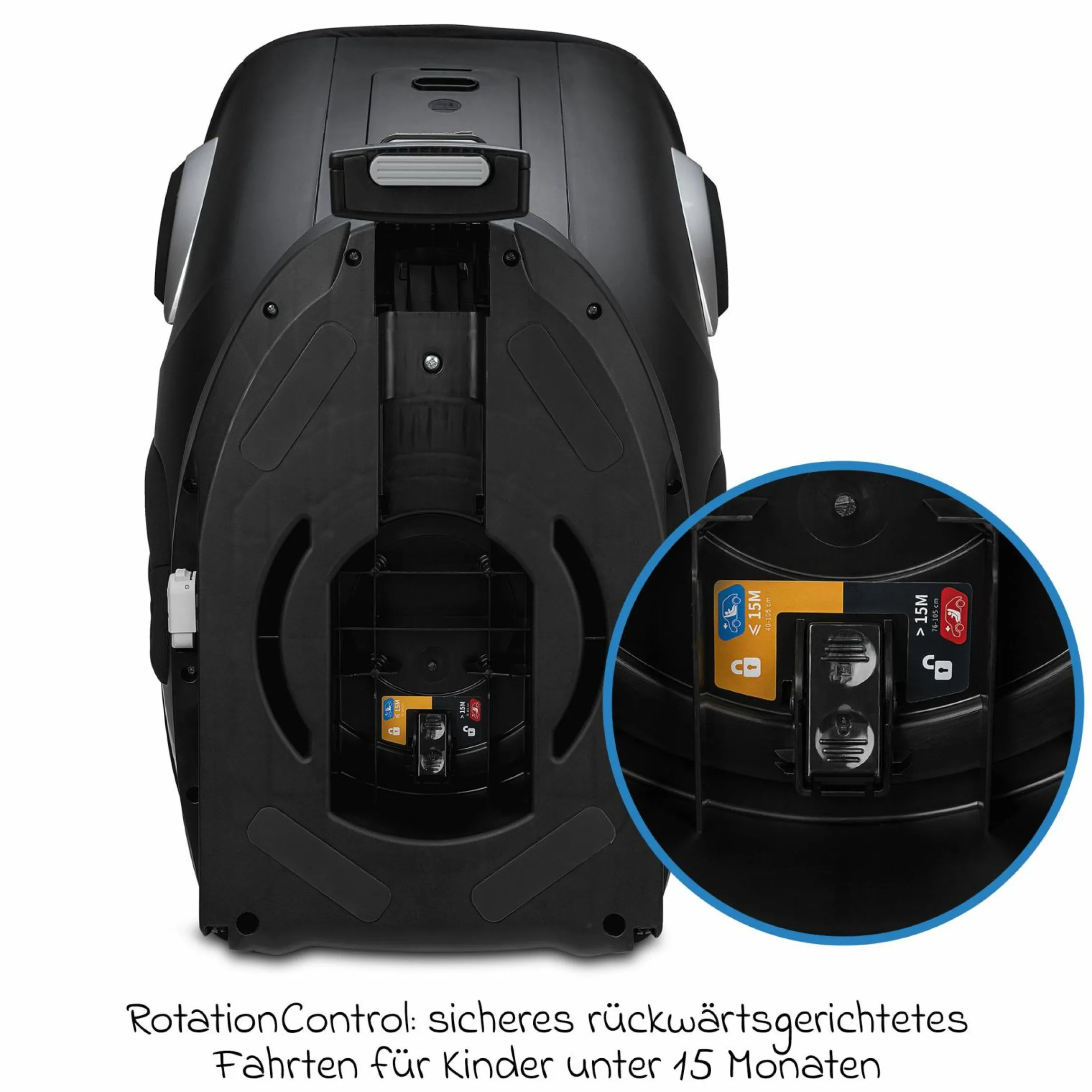 Reboarder-Kindersitz Hero 360 SL ab Geburt - 4 Jahre (40 cm -105 cm) drehbar inkl. Isofix-Basis - Twill Black - Kollektion 2025