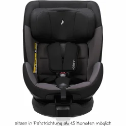 Reboarder-Kindersitz Hero 360 SL ab Geburt - 4 Jahre (40 cm -105 cm) drehbar inkl. Isofix-Basis - Twill Black - Kollektion 2025