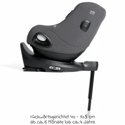 Reboarder-Kindersitz i-Harbour E i-Size 360° drehbar ab 6 Monate - 4 Jahre (61 cm -105 cm) & Sommer-Bezug aus Mesh - Signature - Ebony