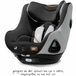 Reboarder-Kindersitz i-Harbour ab Geburt - 4 Jahre (40 cm - 105 cm) 360° drehbar - Signature - Carbon