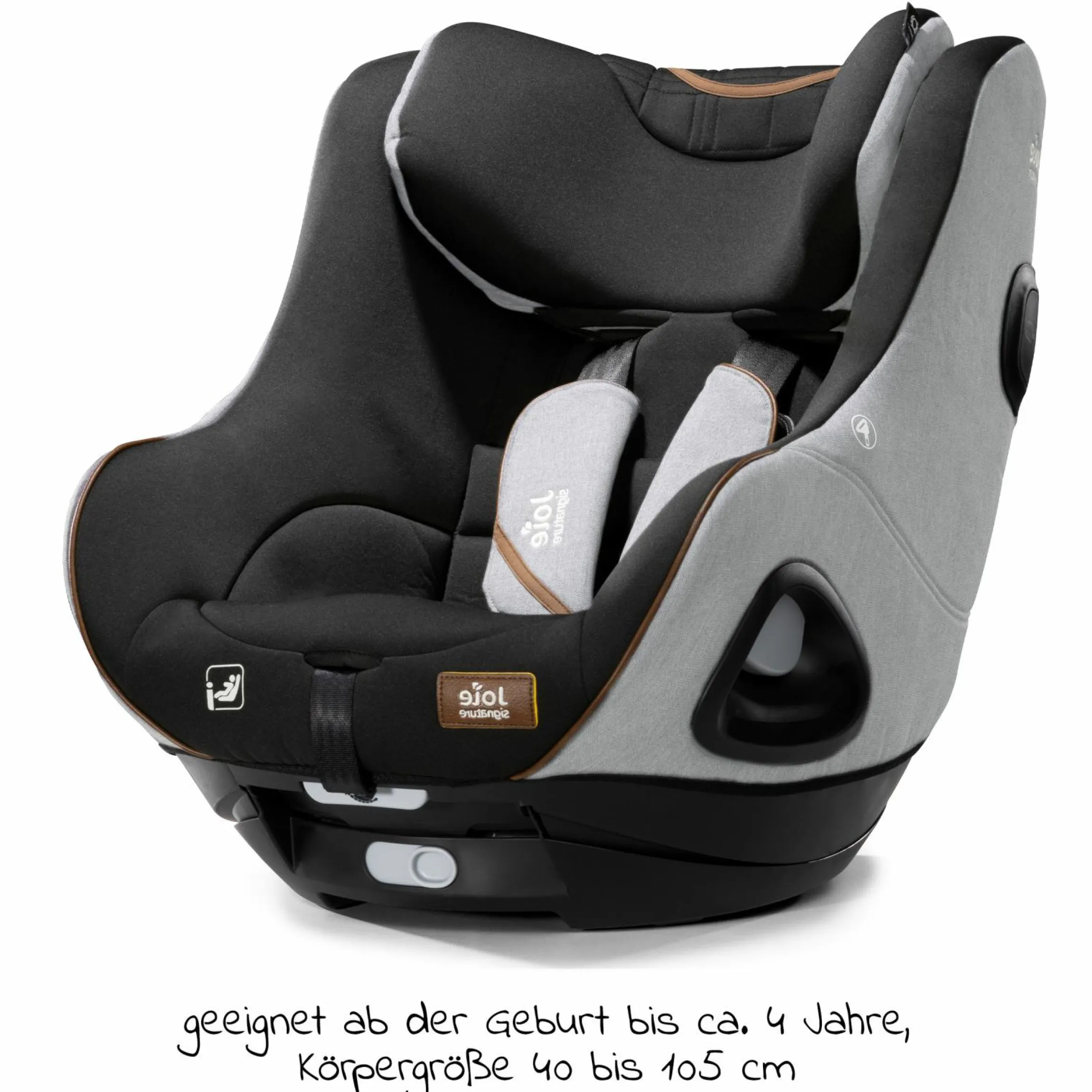 Reboarder-Kindersitz i-Harbour ab Geburt - 4 Jahre (40 cm - 105 cm) 360° drehbar - Signature - Carbon