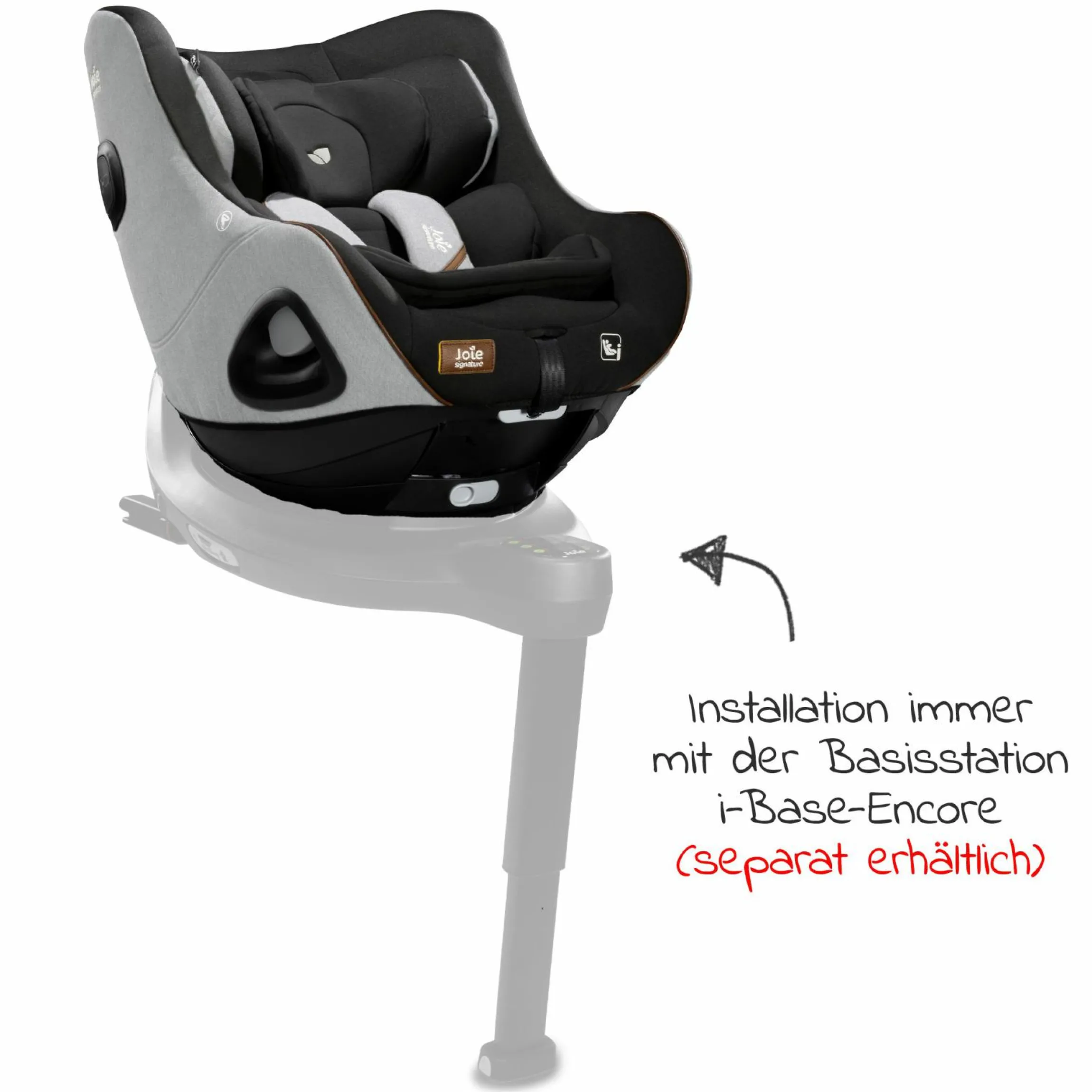 Reboarder-Kindersitz i-Harbour ab Geburt - 4 Jahre (40 cm - 105 cm) 360° drehbar - Signature - Carbon