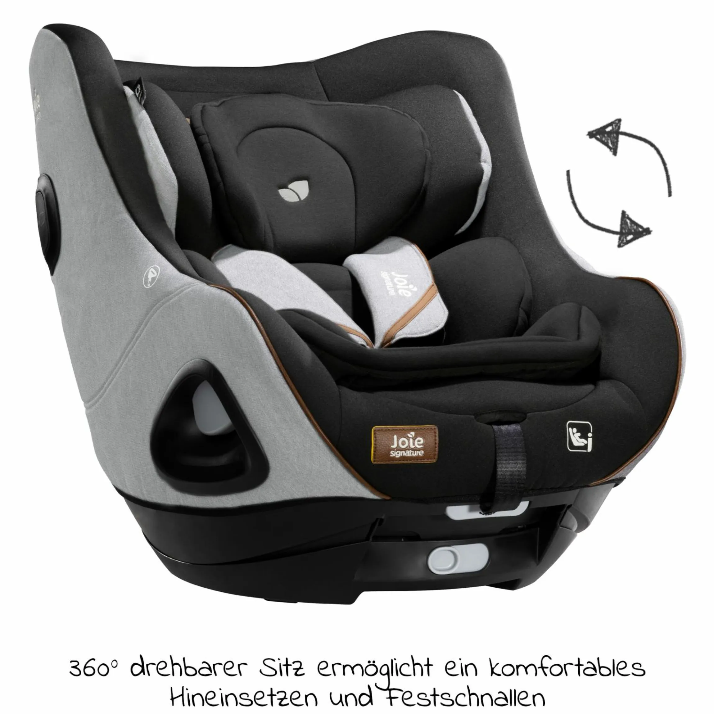 Reboarder-Kindersitz i-Harbour ab Geburt - 4 Jahre (40 cm - 105 cm) 360° drehbar - Signature - Carbon