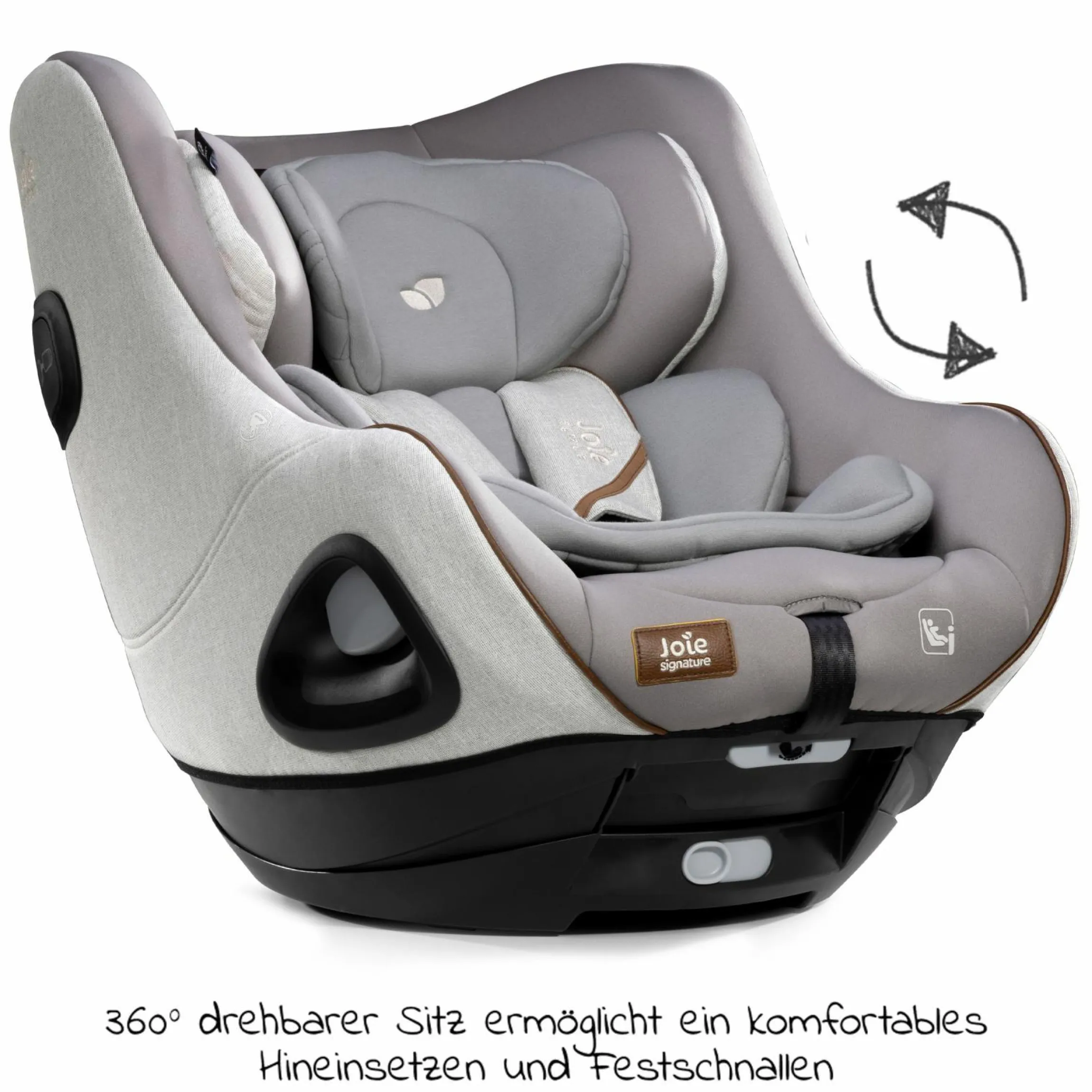 Reboarder-Kindersitz i-Harbour ab Geburt - 4 Jahre (40 cm - 105 cm) 360° drehbar - Signature - Oyster