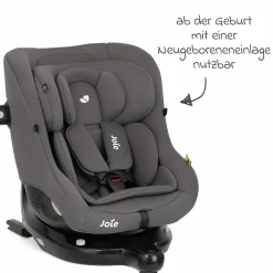 Reboarder-Kindersitz i-Pivot 360 drehbar i-Size ab Geburt - 4 Jahre (40 cm - 105 cm) inkl. Isofix-Basis mit Stützfuß - Thunder