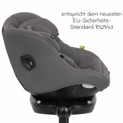 Reboarder-Kindersitz i-Pivot 360 drehbar i-Size ab Geburt - 4 Jahre (40 cm - 105 cm) inkl. Isofix-Basis mit Stützfuß - Thunder