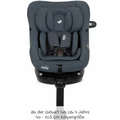 Reboarder-Kindersitz i-Pivot 360 drehbar i-Size ab Geburt - 4 Jahre (40 cm - 105 cm) inkl. Isofix-Basis mit Stützfuß - Dark Slate