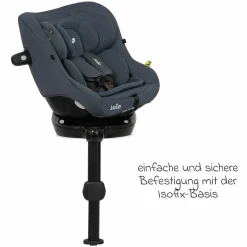 Reboarder-Kindersitz i-Pivot 360 drehbar i-Size ab Geburt - 4 Jahre (40 cm - 105 cm) inkl. Isofix-Basis mit Stützfuß - Dark Slate