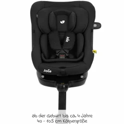 Reboarder-Kindersitz i-Pivot 360 drehbar i-Size ab Geburt - 4 Jahre (40 cm - 105 cm) inkl. Isofix-Basis mit Stützfuß - Shale