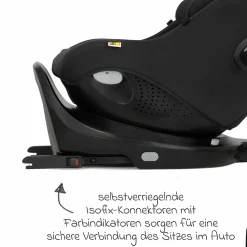 Reboarder-Kindersitz i-Pivot 360 drehbar i-Size ab Geburt - 4 Jahre (40 cm - 105 cm) inkl. Isofix-Basis mit Stützfuß - Shale