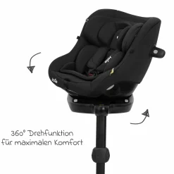 Reboarder-Kindersitz i-Pivot 360 drehbar i-Size ab Geburt - 4 Jahre (40 cm - 105 cm) inkl. Isofix-Basis mit Stützfuß - Shale