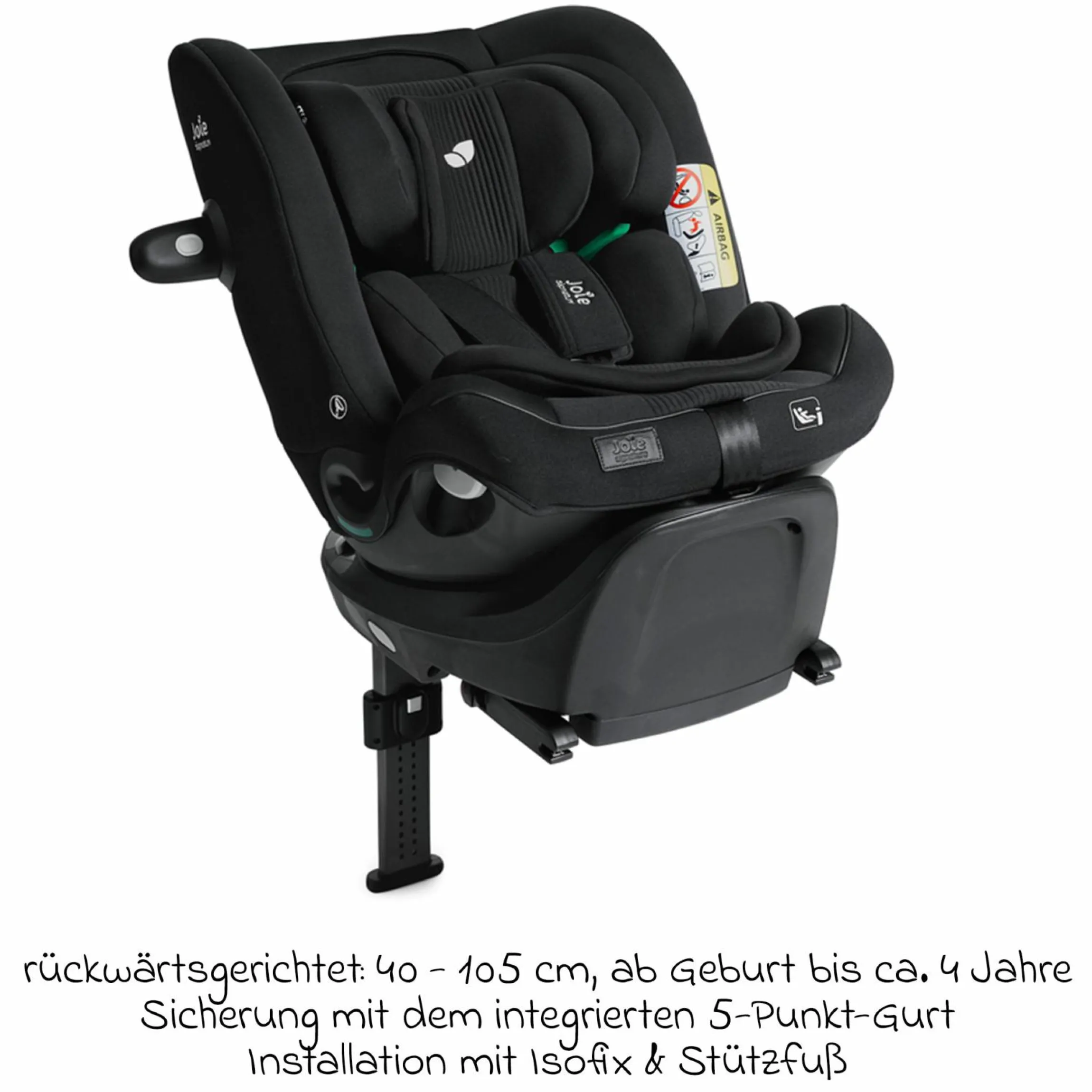 Reboarder-Kindersitz i-Spin XL i-Size 360° drehbar ab Geburt - 12 Jahre (40 cm -150 cm) inkl. Sitzverkleinerer & Isofix-Basis - Signature - Eclipse