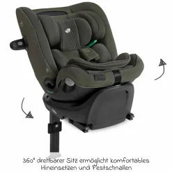 Reboarder-Kindersitz i-Spin XL i-Size 360° drehbar ab Geburt - 12 Jahre (40 cm -150 cm) inkl. Sitzverkleinerer & Isofix-Basis - Signature - Evergreen