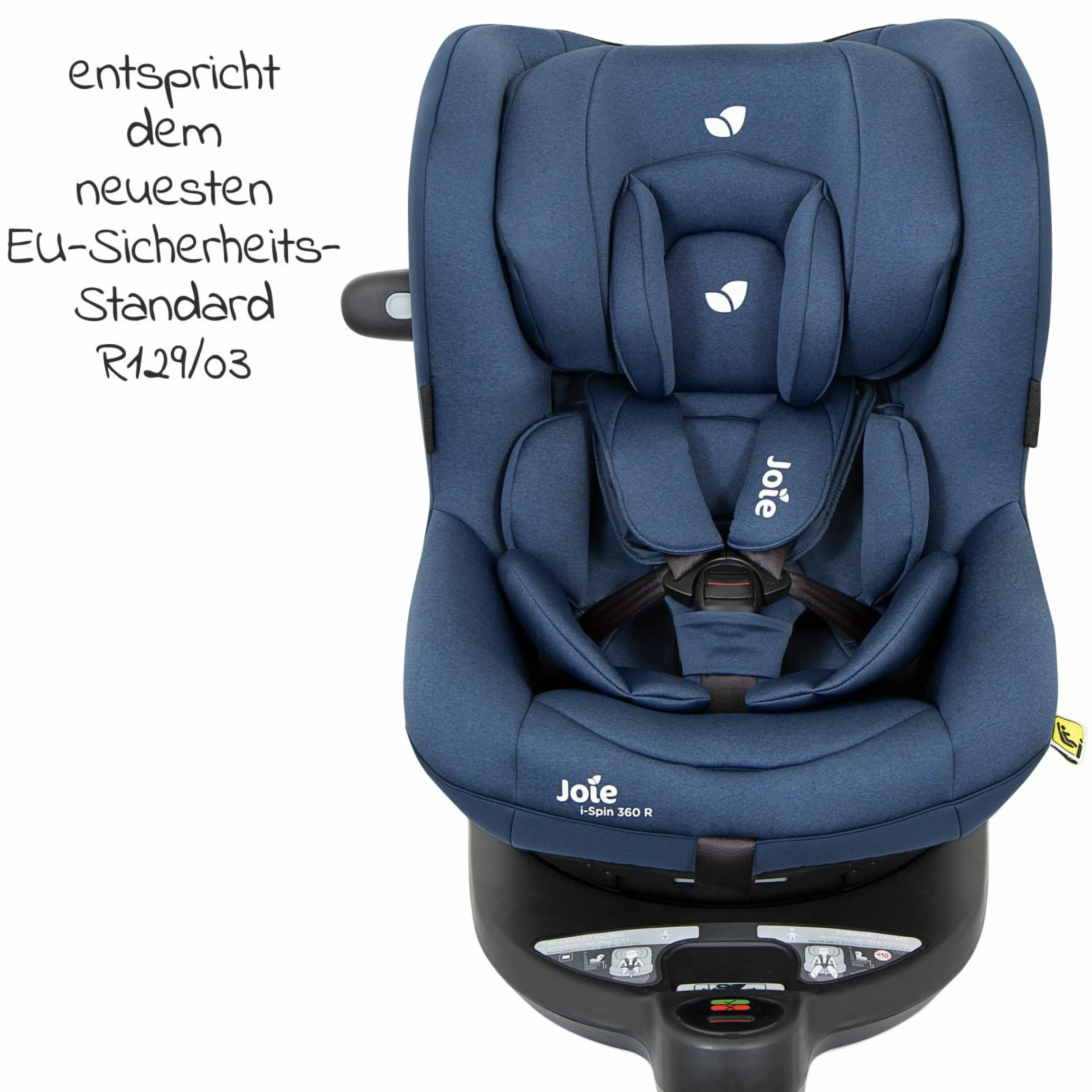 Reboarder-Kindersitz i-Spin 360 R i-Size - ab Geburt - 4 Jahre (40-105 cm) mit Isofix-Basis - Deep Sea