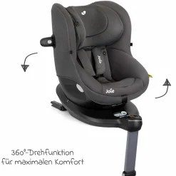 Reboarder-Kindersitz i-Spin 360 ab Geburt - 4 Jahre (40 cm - 105 cm) mit Isofix-Basis & Sitzverkleinerer - Thunder - Kollektion 2025