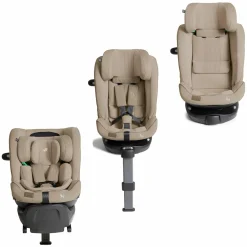 Reboarder-Kindersitz i-Spin XL i-Size 360° drehbar ab Geburt - 12 Jahre (40 cm -150 cm) inkl. Sitzverkleinerer & Isofix-Basis - Signature - Sandstone
