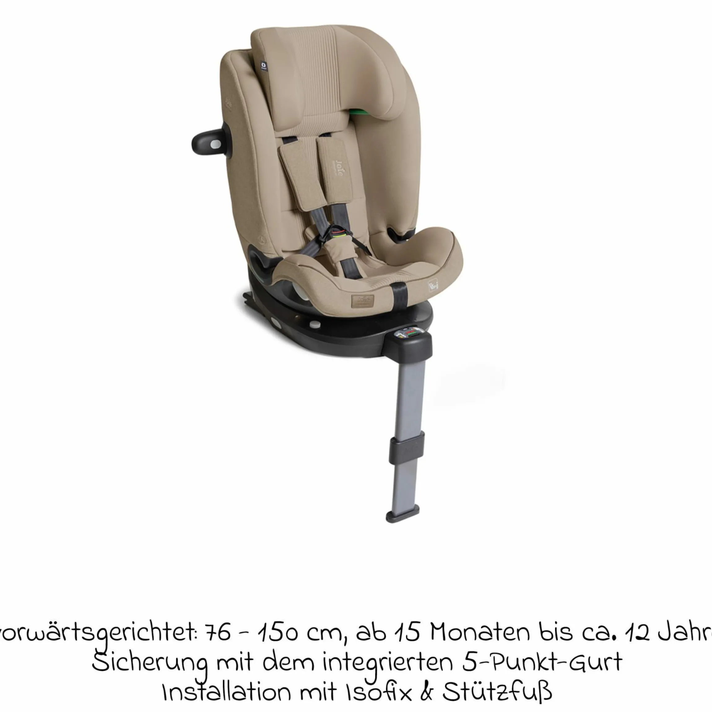 Reboarder-Kindersitz i-Spin XL i-Size 360° drehbar ab Geburt - 12 Jahre (40 cm -150 cm) inkl. Sitzverkleinerer & Isofix-Basis - Signature - Sandstone
