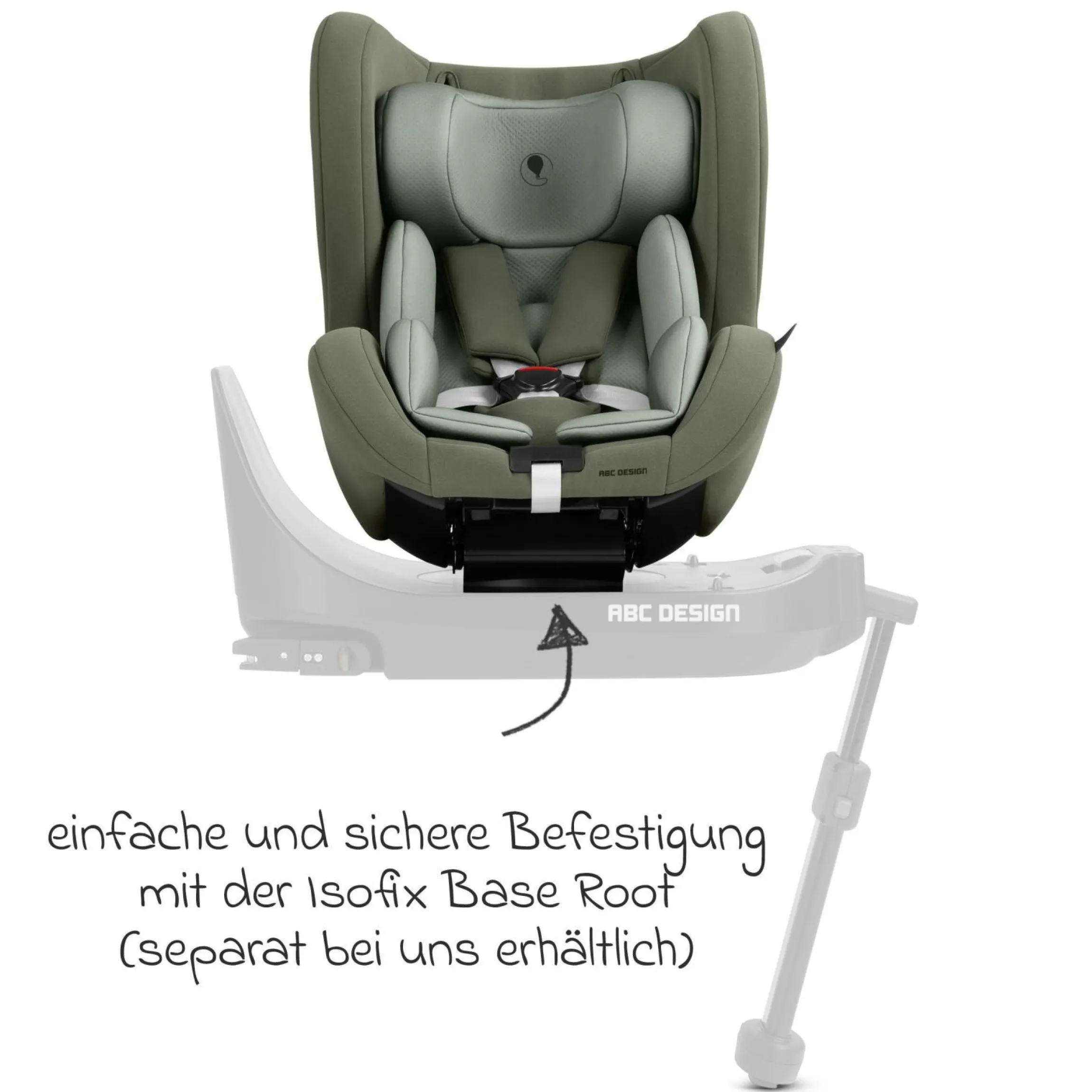 Reboarder-Kindersitz Lily i-Size ab Geburt - 4 Jahre (45 cm - 105 cm) inkl. Sitzverkleinerer - Sage - Kollektion 2025