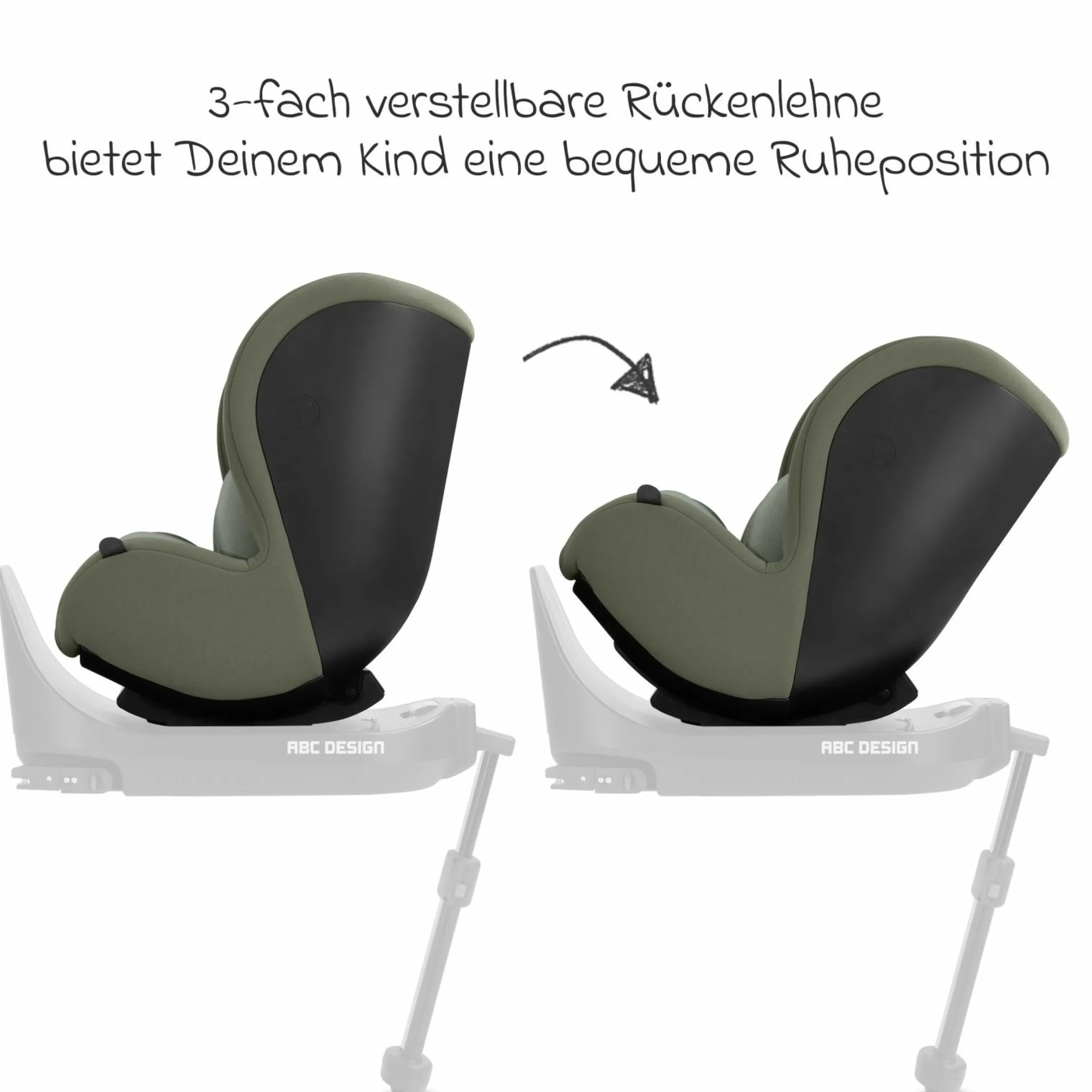 Reboarder-Kindersitz Lily i-Size ab Geburt - 4 Jahre (45 cm - 105 cm) inkl. Sitzverkleinerer - Sage - Kollektion 2025