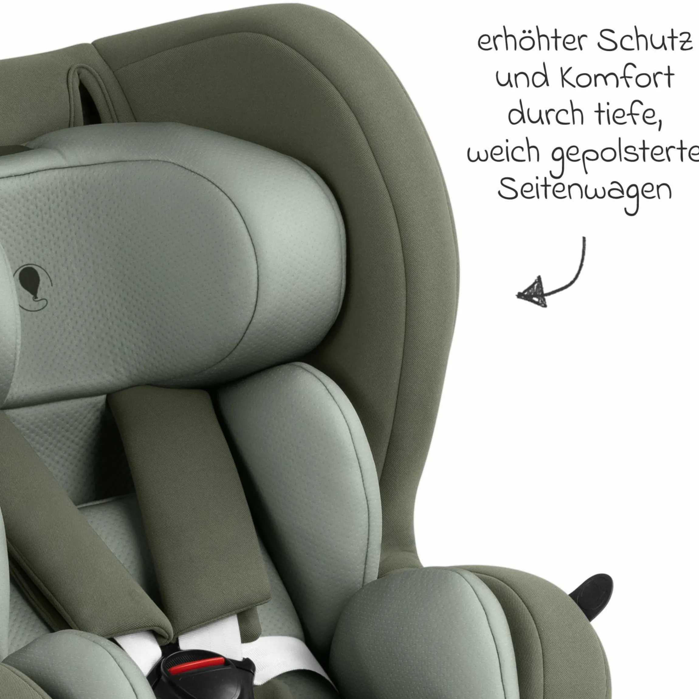 Reboarder-Kindersitz Lily i-Size ab Geburt - 4 Jahre (45 cm - 105 cm) inkl. Sitzverkleinerer - Sage - Kollektion 2025