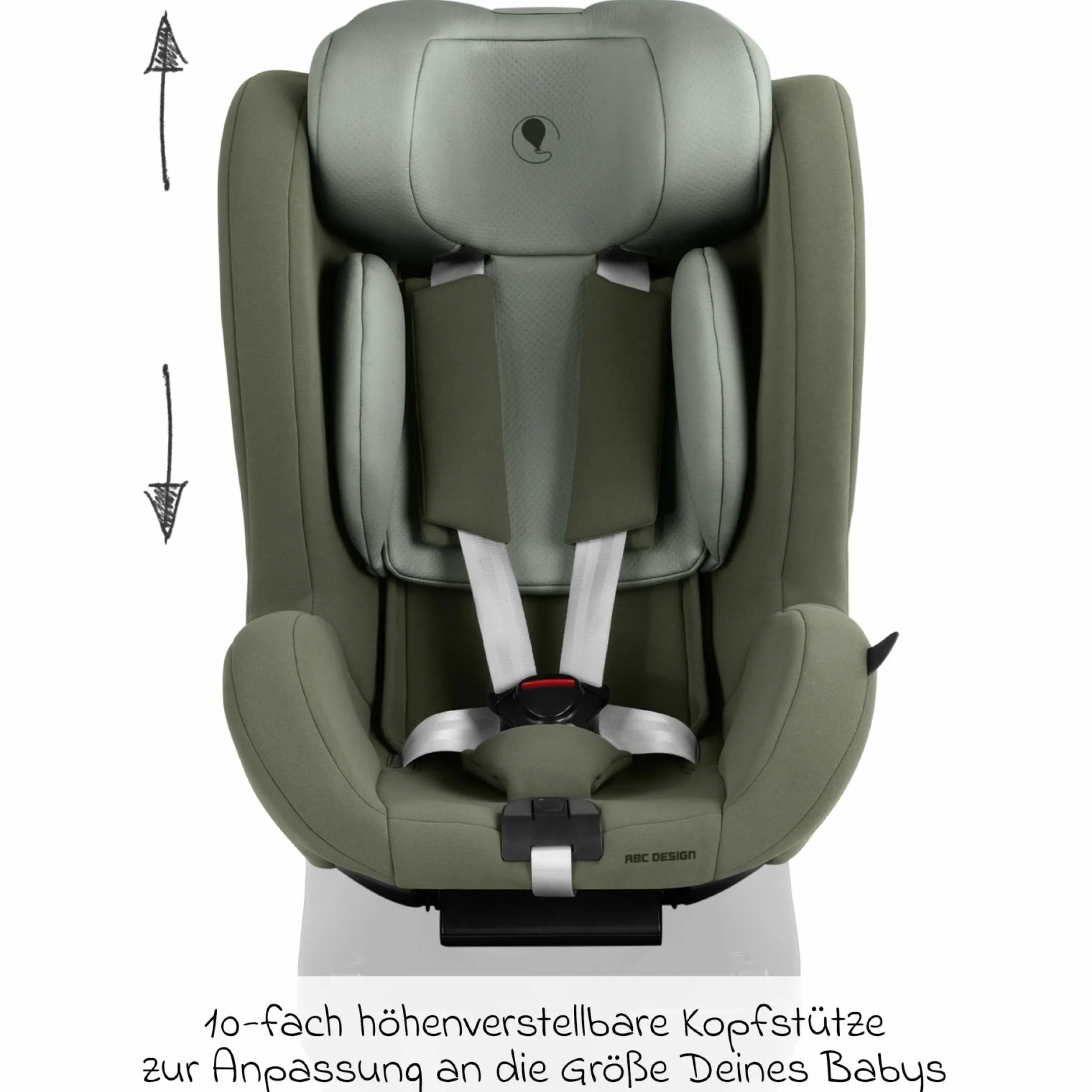 Reboarder-Kindersitz Lily i-Size ab Geburt - 4 Jahre (45 cm - 105 cm) inkl. Sitzverkleinerer - Sage - Kollektion 2025